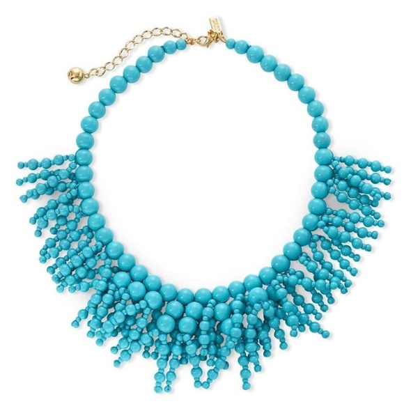NEW Kate Spade Fringe Appeal Beaded Necklace, Blue - Picture 2 of 4